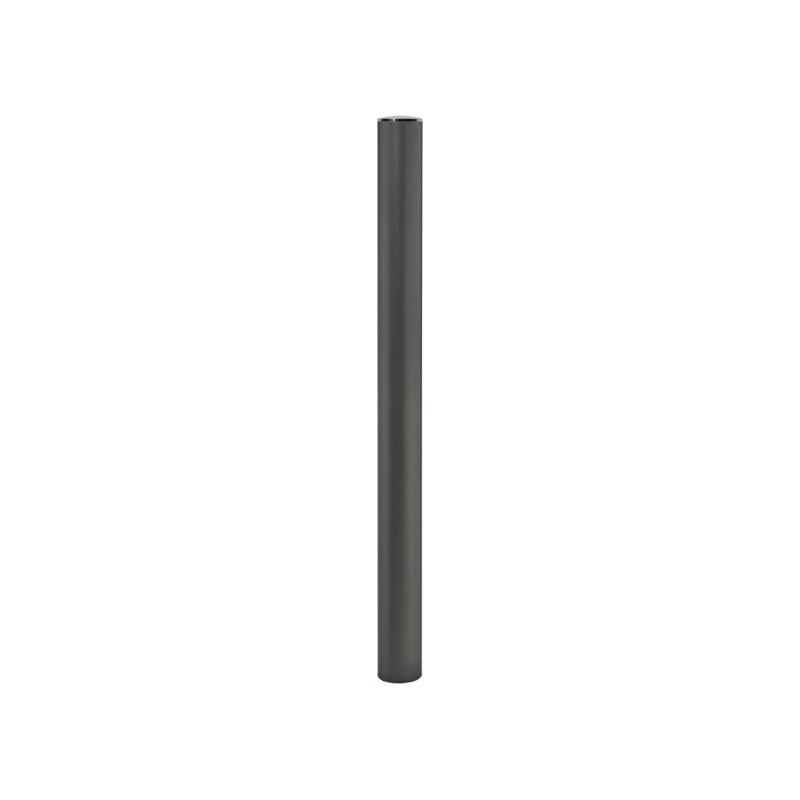 Decorative steel bollard with brushed stainless steel top cap Ø 76 mm