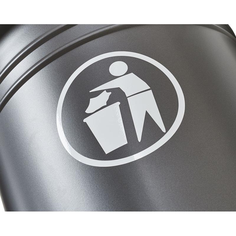Standard steel litter bin –brushed stainless steel - 40 litres-1
