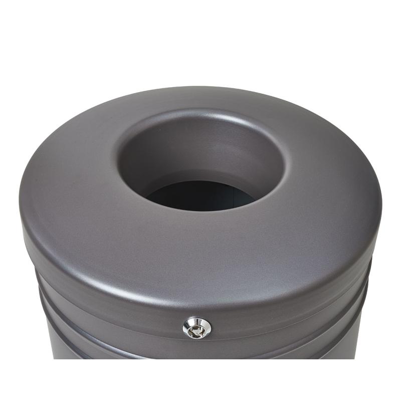Standard steel litter bin –brushed stainless steel - 40 litres-2