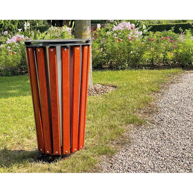 Lofoten wood & steel litter bins - 80 litres-2