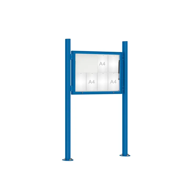 "1000" outdoor notice board on quatro posts