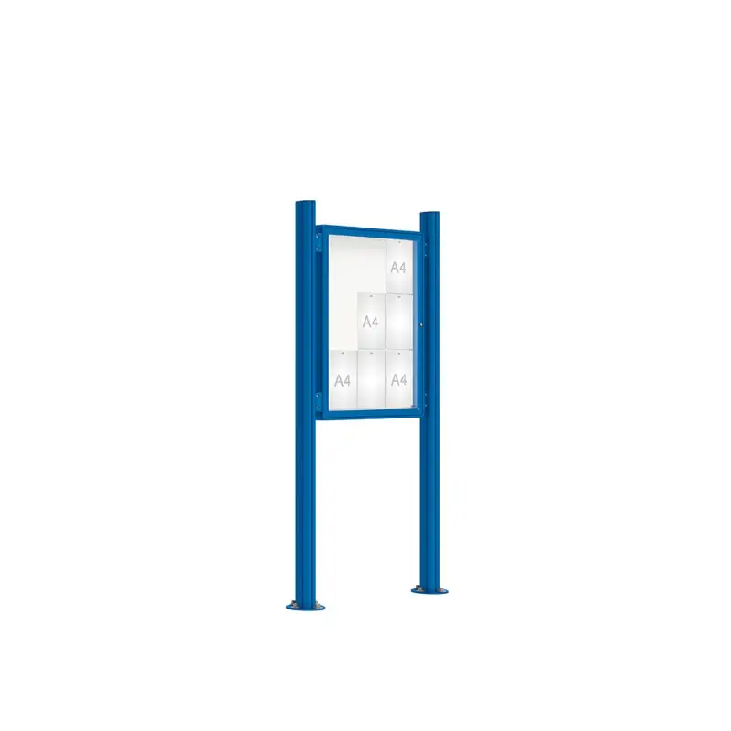 "2000" outdoor notice board on quatro posts