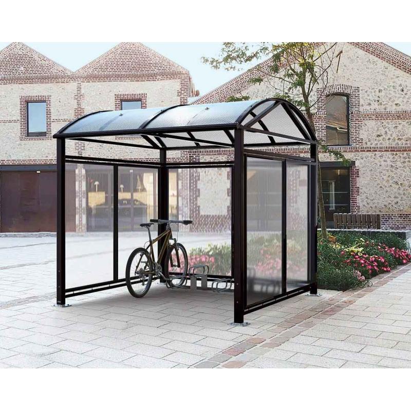 "L" barrel roof bicycle & motor bike shelter-5
