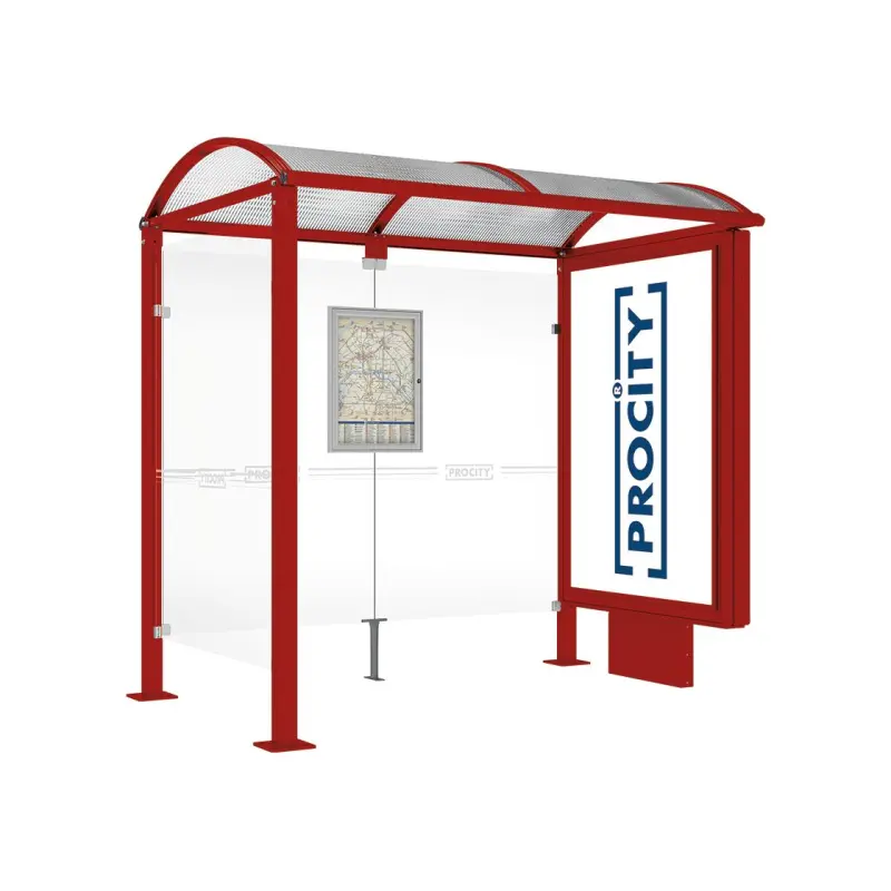 Square post bus shelters