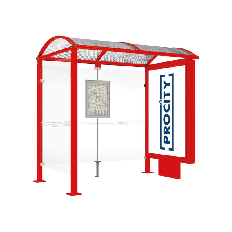 Square post bus shelters
