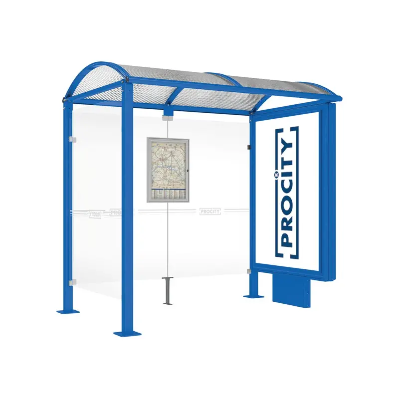 Square post bus shelters