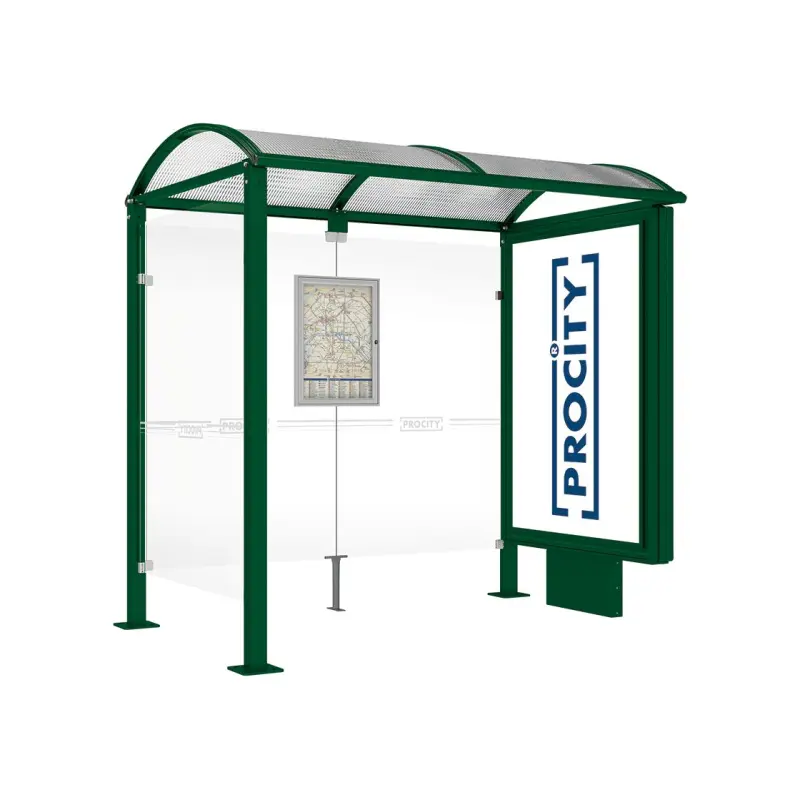 Square post bus shelters