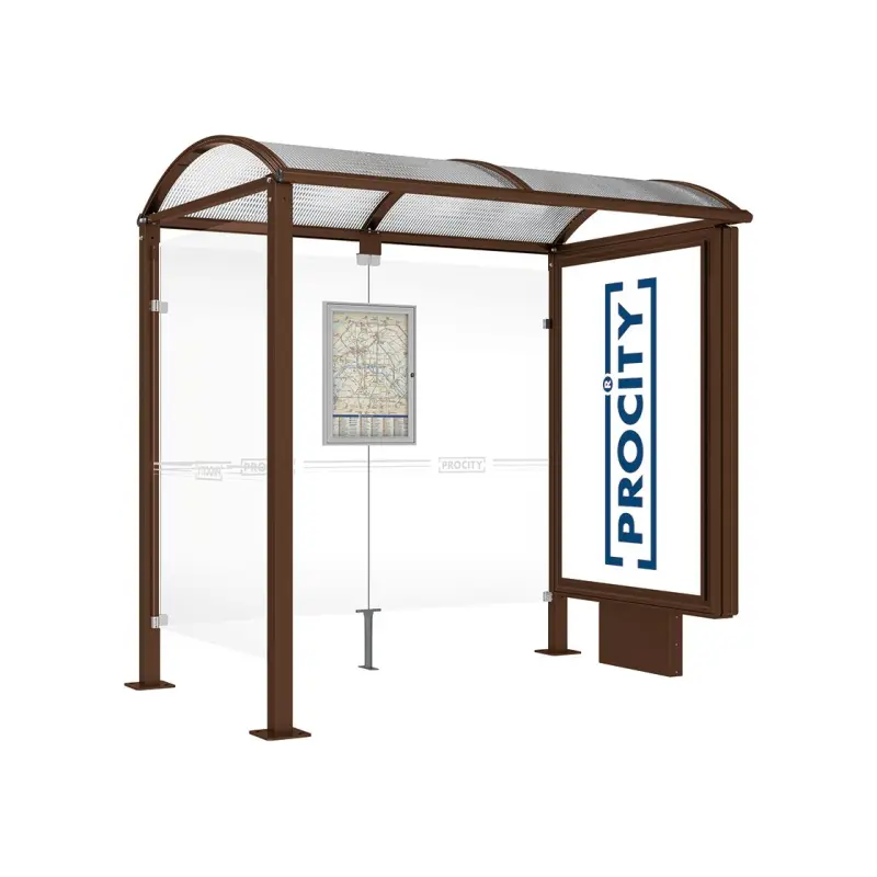Square post bus shelters