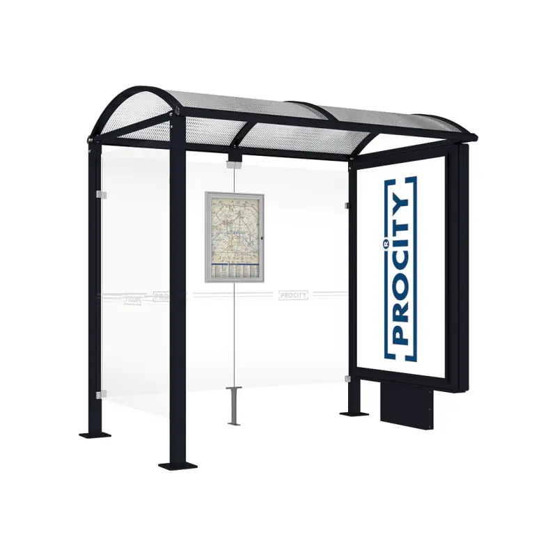 Square post bus shelters