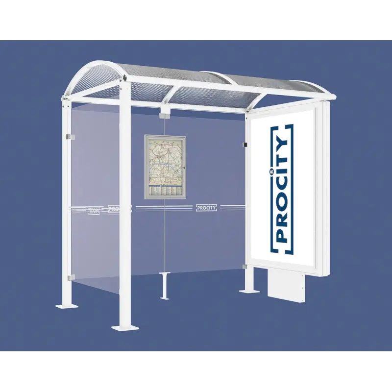 Square post bus shelters