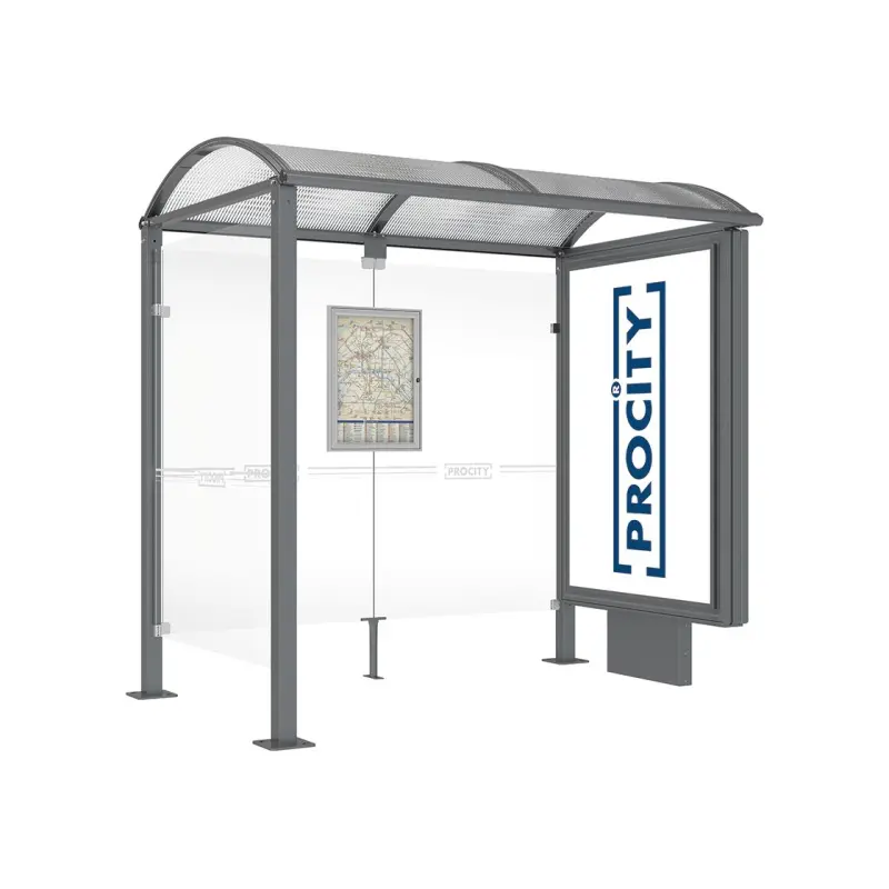 Square post bus shelters