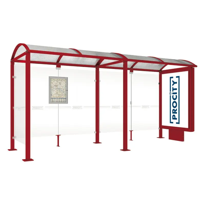 Square post bus shelters