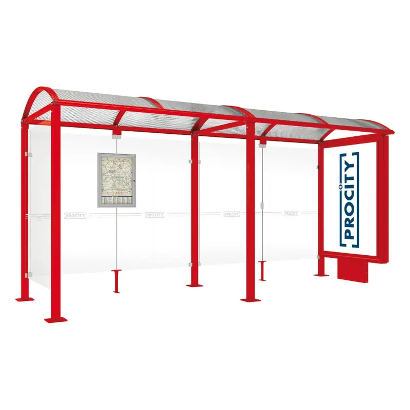 Square post bus shelters