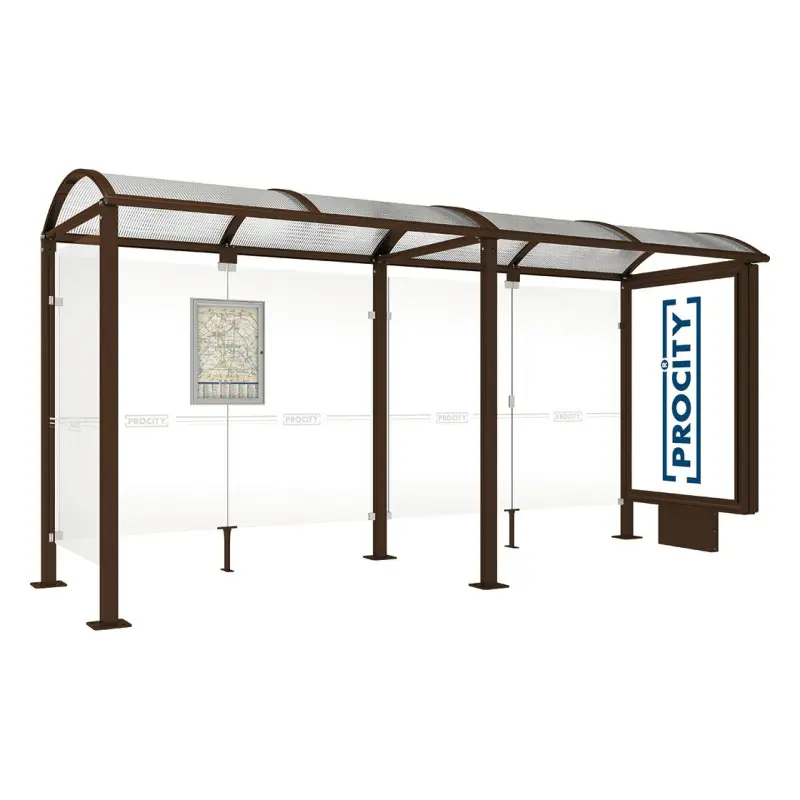 Square post bus shelters