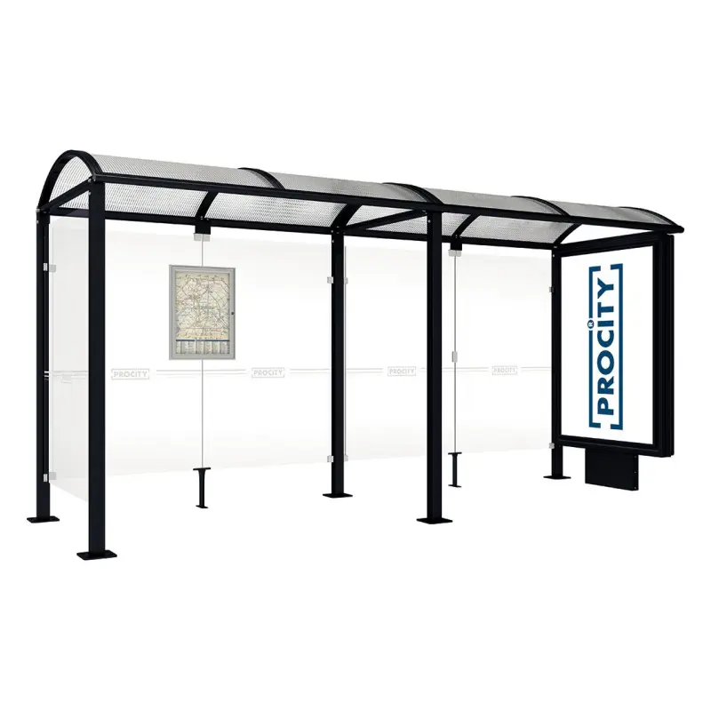 Square post bus shelters