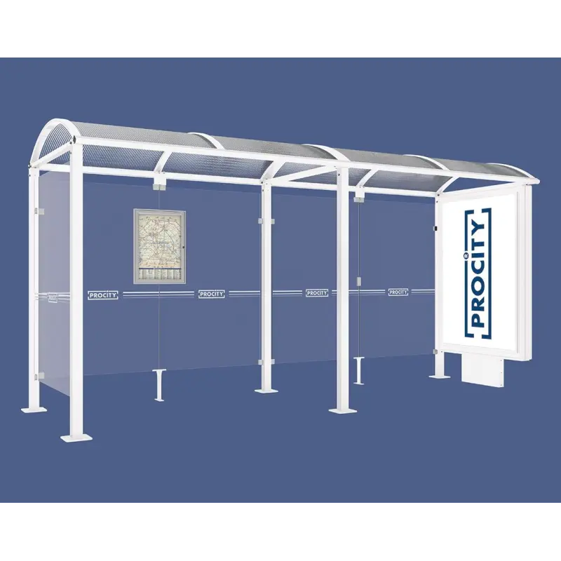 Square post bus shelters