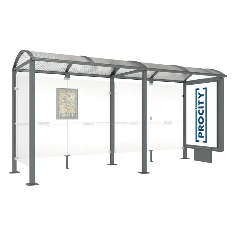 Square post bus shelters