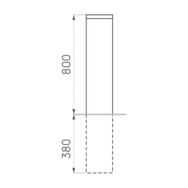 Anti-ram deterrent all stainless steel bollard