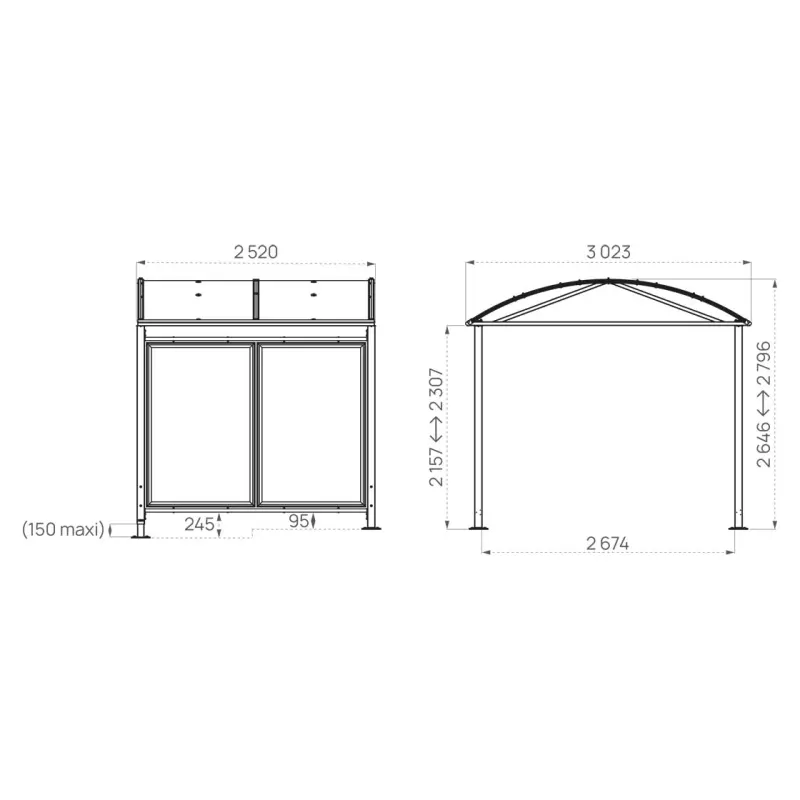 Voute "L" covered walkway