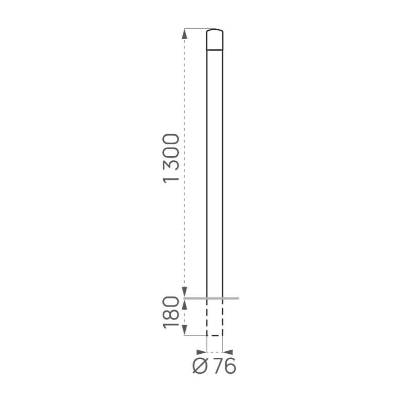High visibility stainless steel bollard  Ø76mm