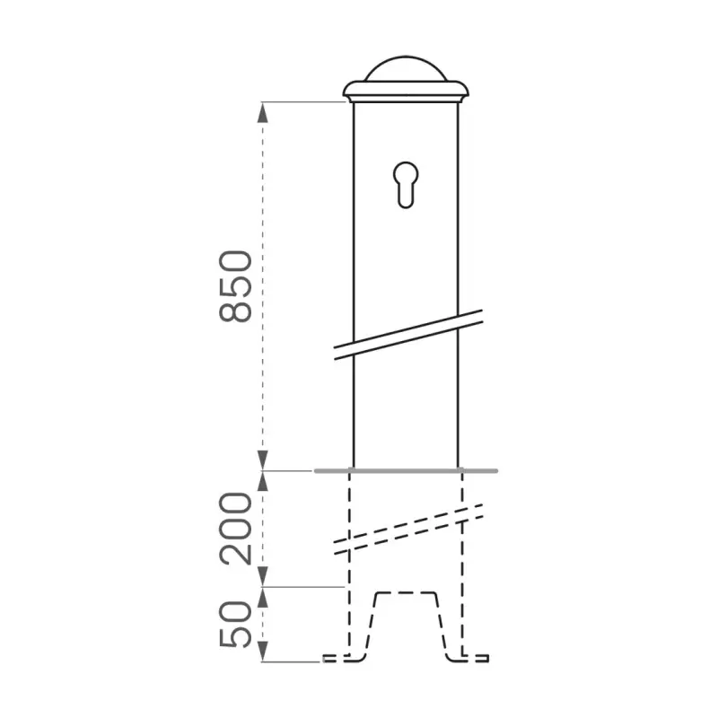 Sphere removable lockable steel bollard