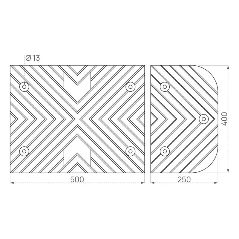 Speed bumps – Height 75 mm