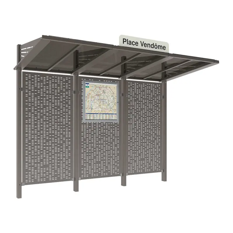 CONVIVIALE® bus shelters with steel cladding