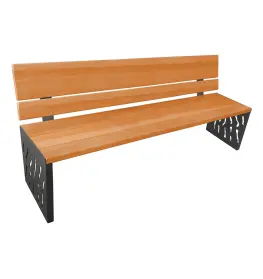 Venice wood & steel seat
