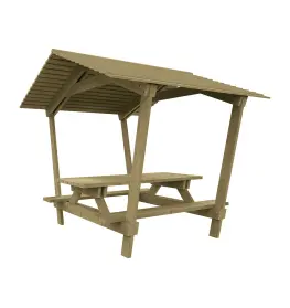 Turin Picnic table with roof