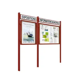 "1000" outdoor notice board on quatro posts