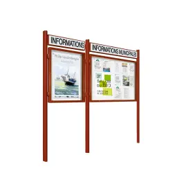 "1000" outdoor notice board on quatro posts