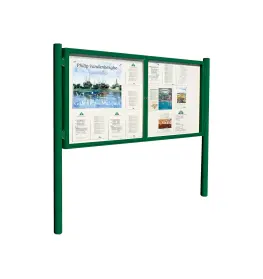 "1000" outdoor notice board on Ø 76 mm posts
