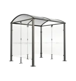 Voute "M" roof shelter with glass cladding