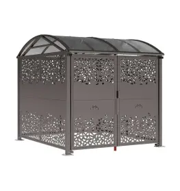 Voute roof secure "L" shelter for bikes and motor bikes with cut steel sheet