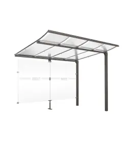Modulo extension bicycle shelter with glass cladding