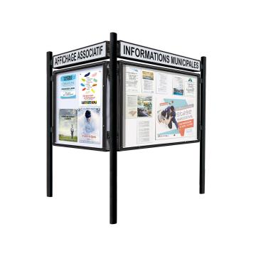 "2000" outdoor notice board on quatro posts