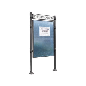 Province signage support – Brushed stainless steel top
