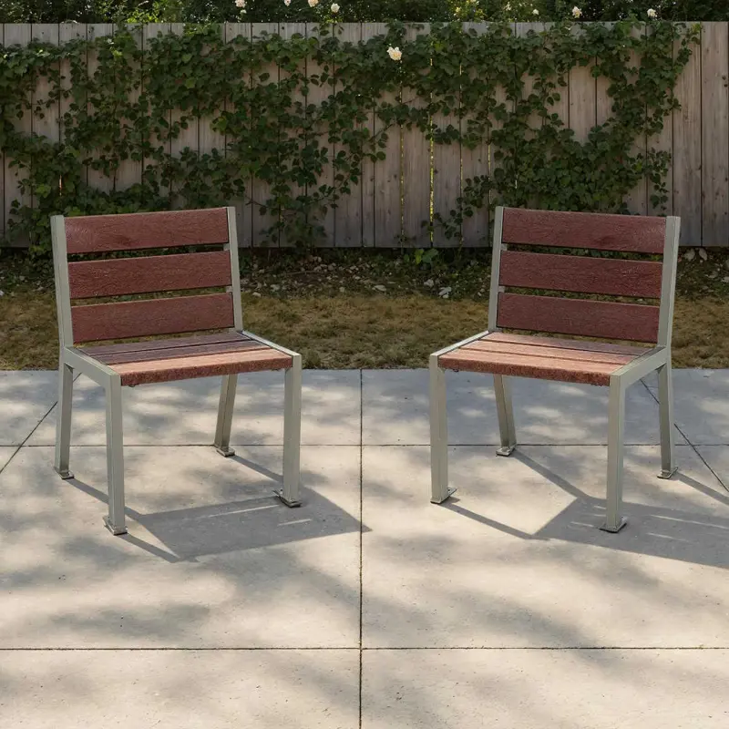 Stuhl Silaos®mit 6 Holzleisten aus Recycling-Kunststoff