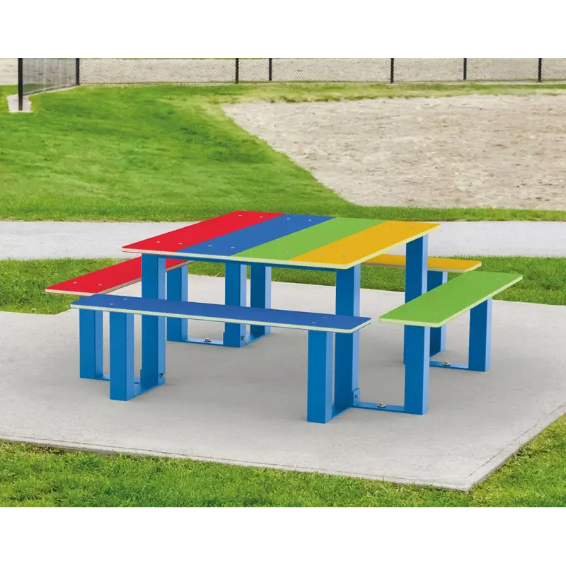 Bank-Tisch-Kombination Regenbogen