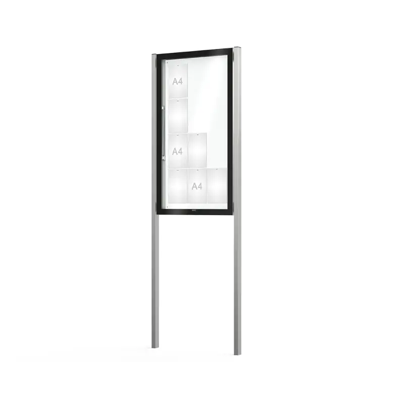 Schaukasten Edge Bautiefen 80 mm mit Pfosten