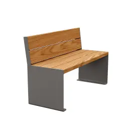Sitzbank Kube. Stahl und Holz