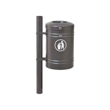 Abfallbehälter Gustavia 40 Liter mit Seitenpfosten - gebürsteter Edelstahl