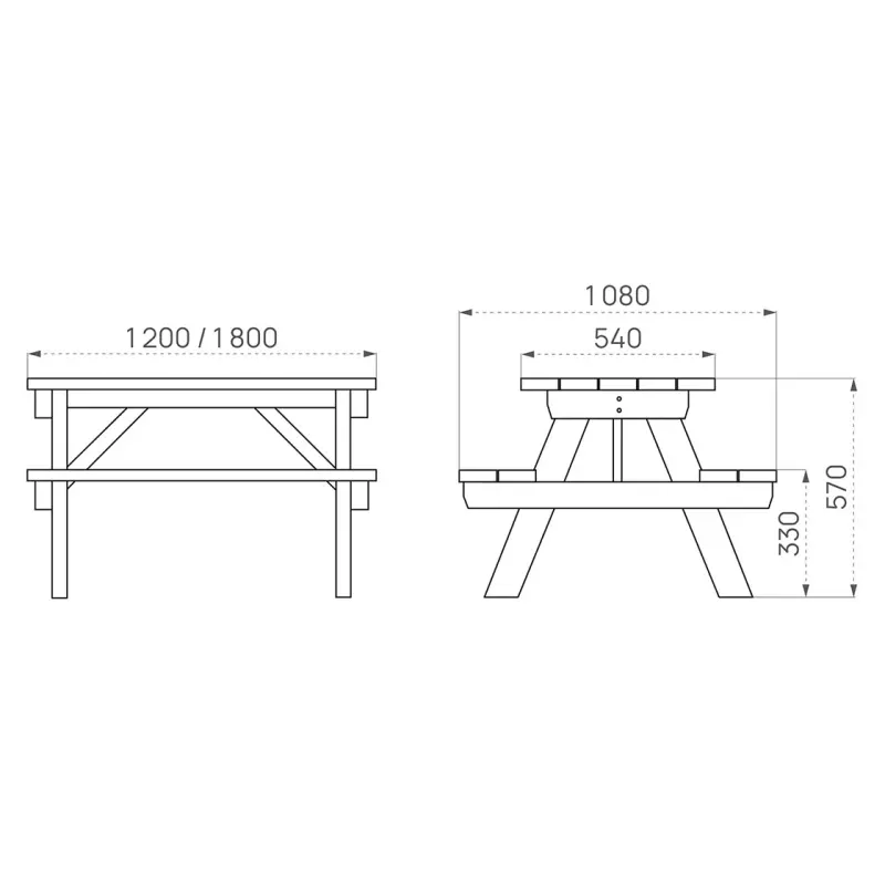 Mesa de pícnic Turín junior