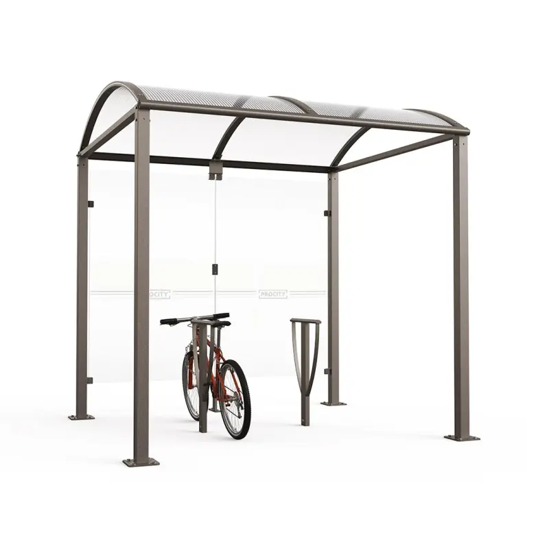 Refugio para bicicletas Bóveda con cerramientos de vidrio