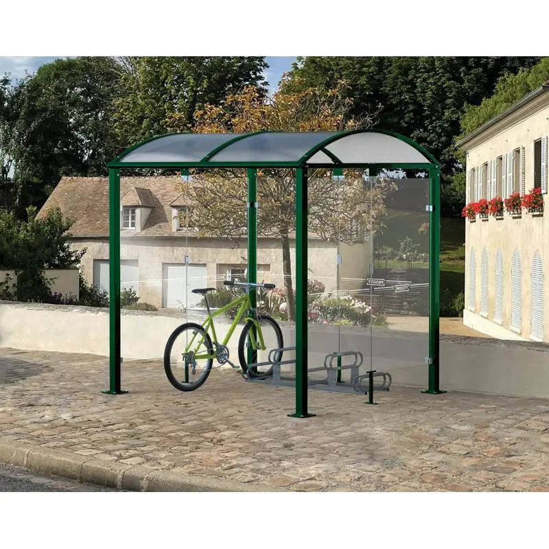 Refugio para bicicletas Bóveda con cerramientos de vidrio