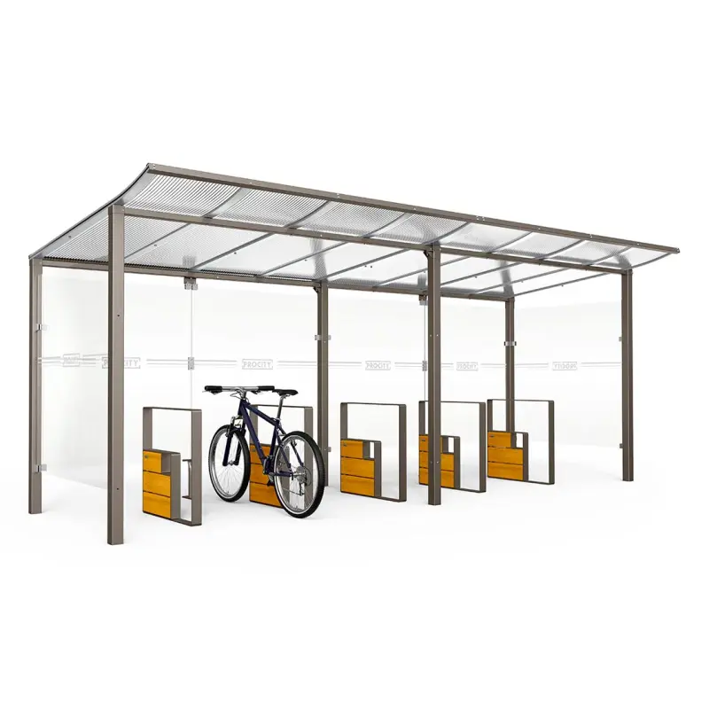 Refugio para bicicletas Modulo con cerramientos de vidrio