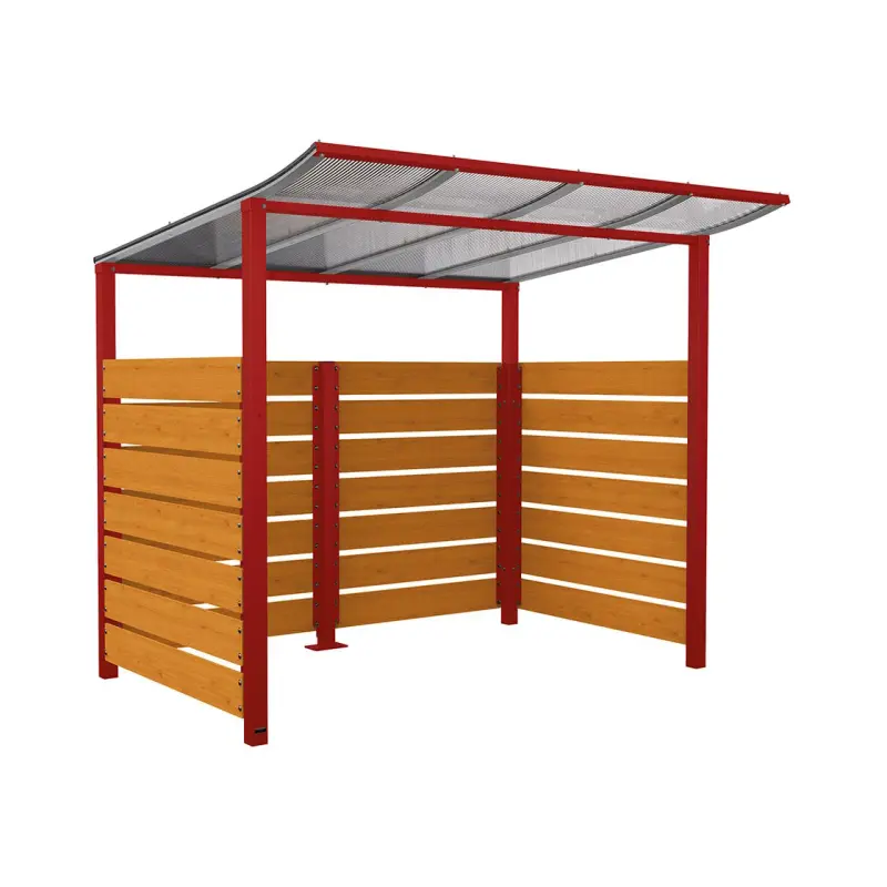 Refugio para bicicletas Modulo con cerramientos de madera