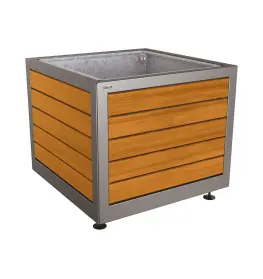 Macetero para palmeras Silaos® acero y adera