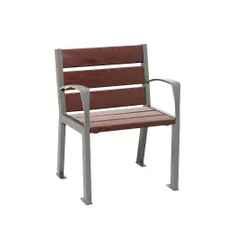 Sillón Silaos® 6 tablones acero y plástico reciclado