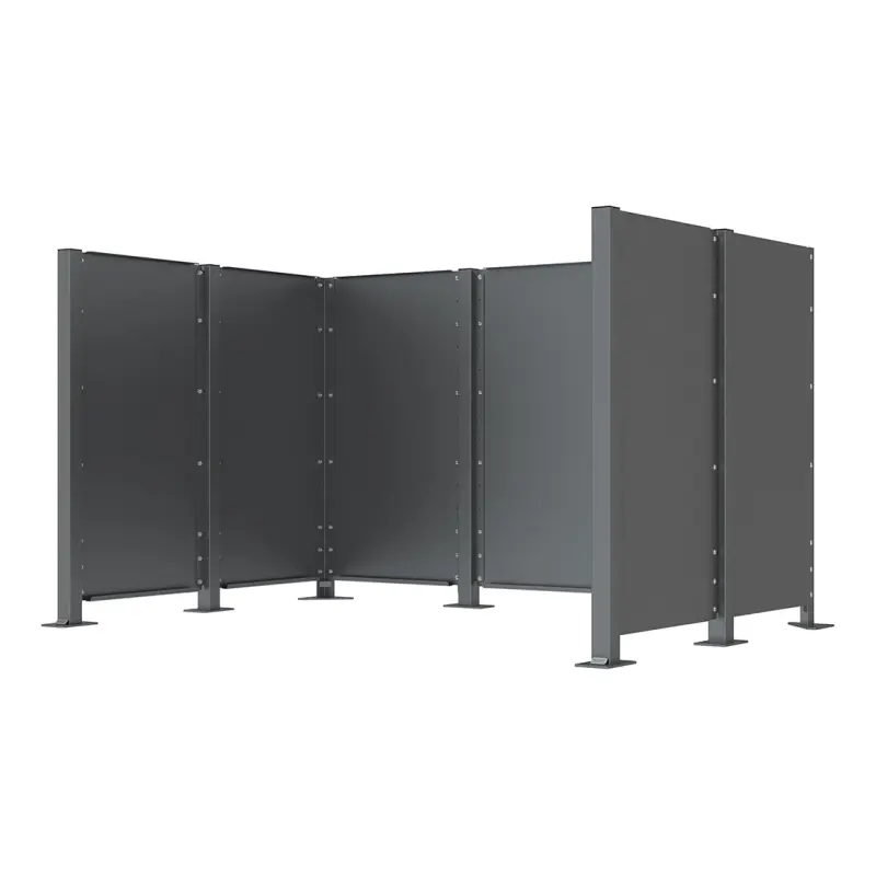 Poteaux cache-conteneurs modulable peint sur Galva